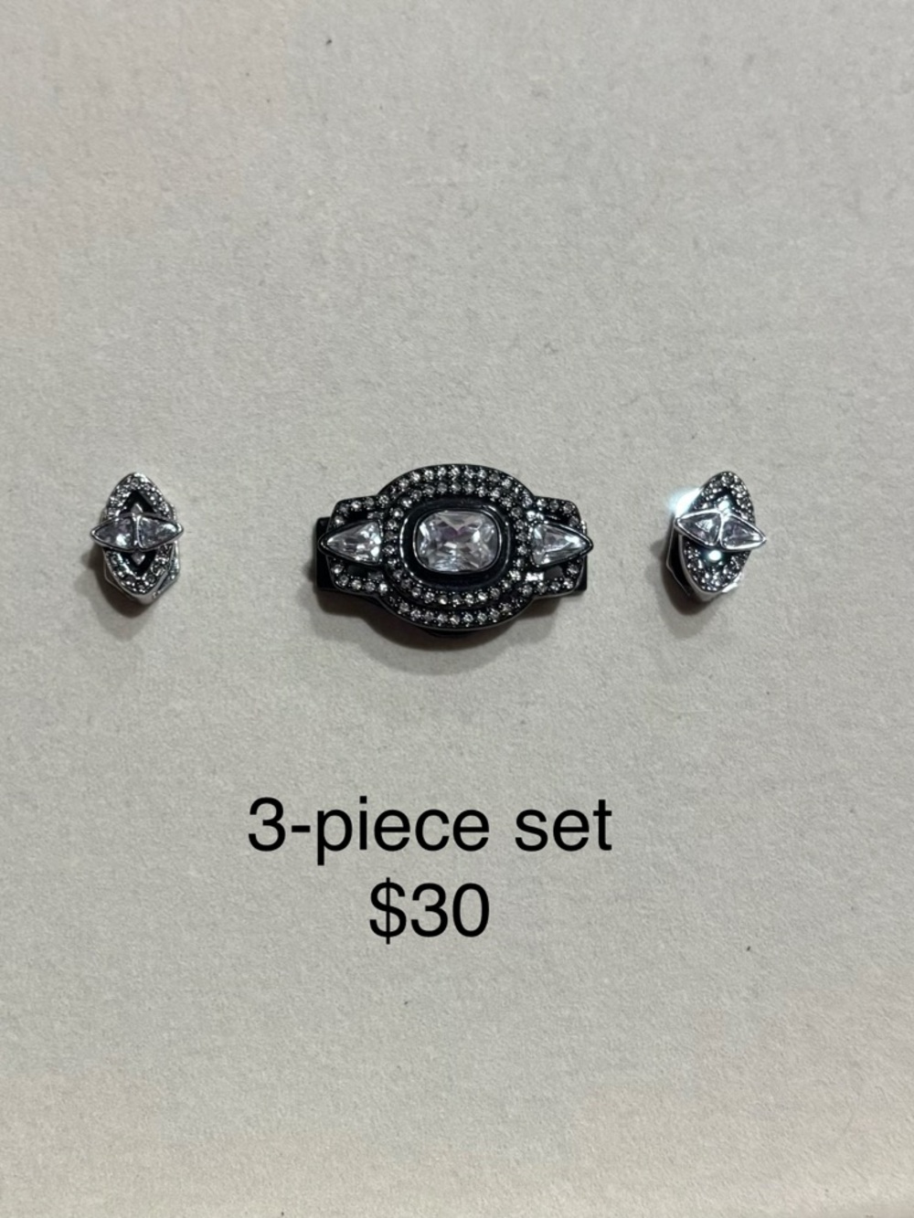 KEEP Collective Silver & Black 3-Piece Bracelet Charm Set